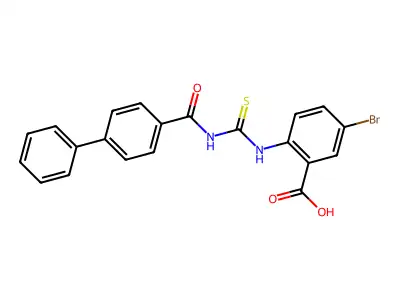 5-Bromo-2-[(4-phenylbenzoyl)carbamothioylamino]benzoic acid structure