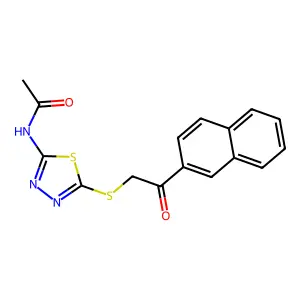 N-[5-(2-naphthalen-2-yl-2-oxoethyl)sulfanyl-1,3,4-thiadiazol-2-yl]acetamide structure