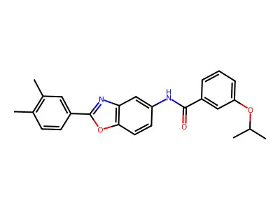 N-[2-(3,4-Dimethylphenyl)-5-benzoxazolyl]-3-(1-methylethoxy)benzamide structure