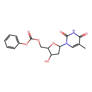 [3-hydroxy-5-(5-methyl-2,4-dioxopyrimidin-1-yl)oxolan-2-yl]methyl phenyl carbonate structure