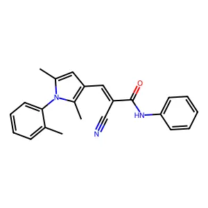 (2E)-2-cyano-3-[2,5-dimethyl-1-(2-methylphenyl)-1H-pyrrol-3-yl]-N-phenylprop-2-enamide structure
