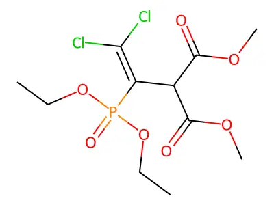 Dimethyl [2,2-dichloro-1-(diethoxyphosphoryl)ethenyl]propanedioate structure