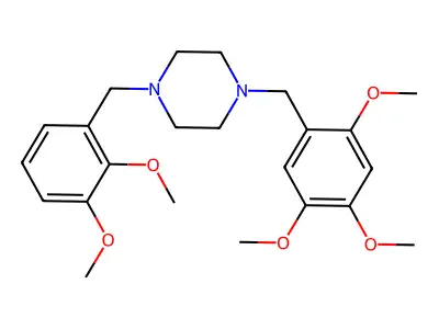 1-[(2,3-Dimethoxyphenyl)methyl]-4-[(2,4,5-trimethoxyphenyl)methyl]piperazine structure