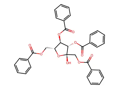 1,3,4,6-Tetra-O-benzoylhex-2-ulofuranose structure