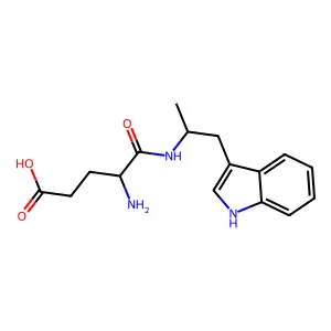 Glutaramic acid, 4-amino-N-(1-(3-indolyl)-2-propyl)-, (-)-(L)- structure