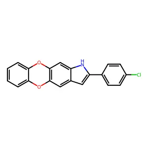 2-(4-chlorophenyl)-1H-[1,4]benzodioxino[3,2-f]indole structure
