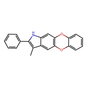 3-methyl-2-phenyl-1H-[1,4]benzodioxino[2,3-f]indole structure