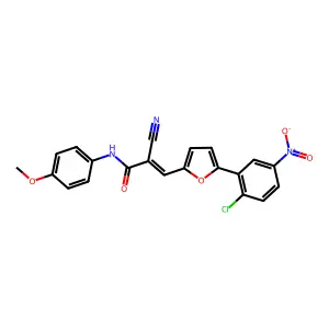 3-[5-(2-chloro-5-nitrophenyl)-2-furyl]-2-cyano-N-(4-methoxyphenyl)acrylamide structure