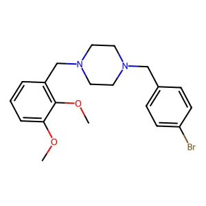 1-[(4-Bromophenyl)methyl]-4-[(2,3-dimethoxyphenyl)methyl]piperazine structure