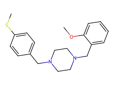 1-[(2-Methoxyphenyl)methyl]-4-[(4-methylsulfanylphenyl)methyl]piperazine structure