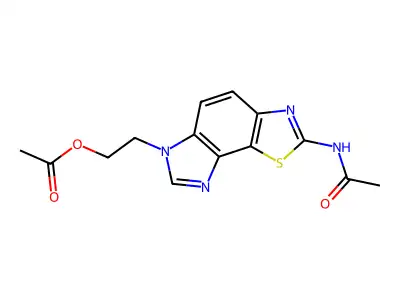 Acetamide, N-(6-(2-(acetyloxy)ethyl)-6H-imidazo(4,5-g)benzothiazol-2-yl)- structure