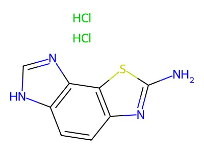 6H-Imidazo(4,5-g)benzothiazole, 2-amino-, hydrochloride, hydrate (1:2:1) structure
