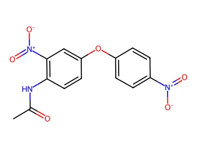 N-[2-nitro-4-(4-nitrophenoxy)phenyl]acetamide structure