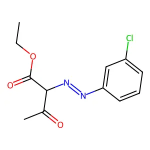 2-((m-Chlorophenyl)azo)-3-oxobutyric acid ethyl ester structure