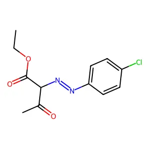 Ethyl 2-(2-(4-chlorophenyl)diazenyl)-3-oxobutanoate structure
