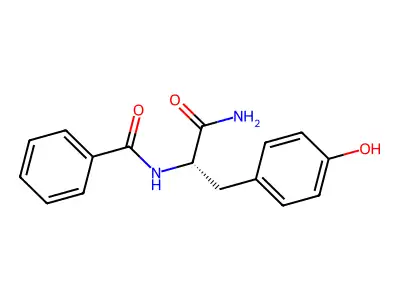 (S)-2-苯甲酰氨基-3-(4-羟苯基)丙酰胺 structure