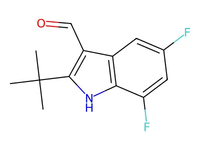2-tert-butyl-5,7-difluoro-1H-indole-3-carbaldehyde structure