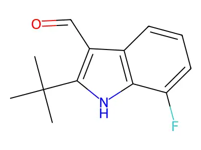 2-tert-butyl-7-fluoro-1H-indole-3-carbaldehyde structure