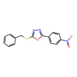 2-(Benzylsulfanyl)-5-(4-nitrophenyl)-1,3,4-oxadiazole structure