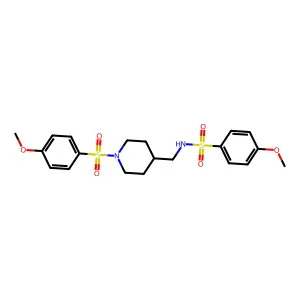4-methoxy-N-[[1-(4-methoxyphenyl)sulfonylpiperidin-4-yl]methyl]benzenesulfonamide structure