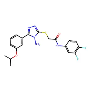 2-({4-amino-5-[3-(propan-2-yloxy)phenyl]-4H-1,2,4-triazol-3-yl}sulfanyl)-N-(3,4-difluorophenyl)acetamide structure