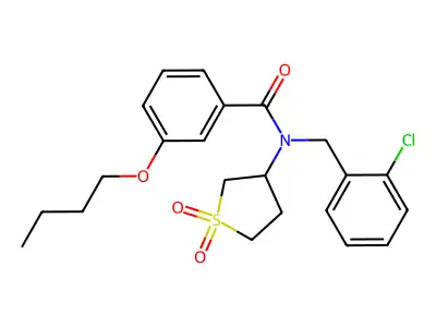 3-butoxy-N-(2-chlorobenzyl)-N-(1,1-dioxidotetrahydrothiophen-3-yl)benzamide structure