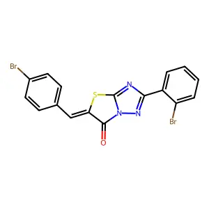 (5Z)-5-(4-bromobenzylidene)-2-(2-bromophenyl)[1,3]thiazolo[3,2-b][1,2,4]triazol-6(5H)-one structure