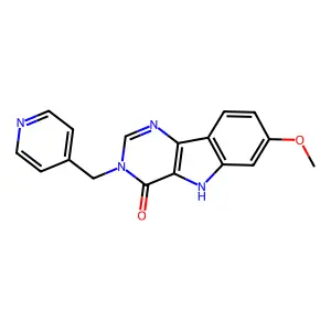 7-methoxy-3-(pyridin-4-ylmethyl)-5H-pyrimido[5,4-b]indol-4-one structure