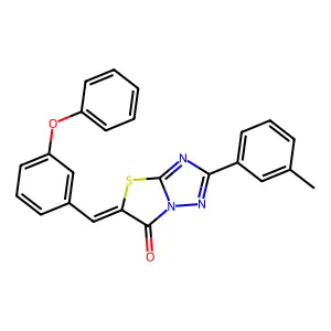 (5Z)-2-(3-methylphenyl)-5-(3-phenoxybenzylidene)[1,3]thiazolo[3,2-b][1,2,4]triazol-6(5H)-one structure
