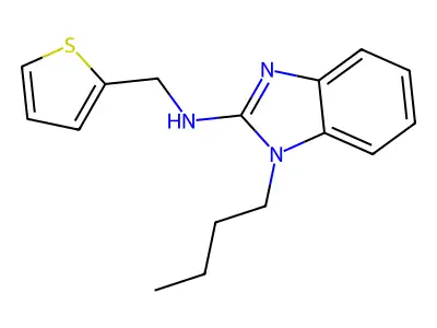 1-butyl-N-(thiophen-2-ylmethyl)benzimidazol-2-amine structure