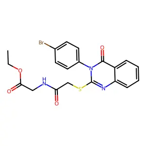 ET((((3-(4-BR-PH)-4-Oxo-3,4-dihydro-2-quinazolinyl)thio)acetyl)amino)acetate structure