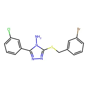 3-[(3-Bromophenyl)methylthio]-5-(3-chlorophenyl)-1,2,4-triazole-4-ylamine structure