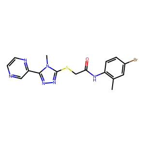 N-(4-bromo-2-methylphenyl)-2-{[4-methyl-5-(pyrazin-2-yl)-4H-1,2,4-triazol-3-yl]sulfanyl}acetamide structure