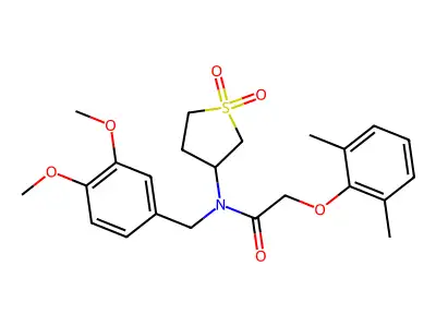 N-(3,4-dimethoxybenzyl)-2-(2,6-dimethylphenoxy)-N-(1,1-dioxidotetrahydrothiophen-3-yl)acetamide structure