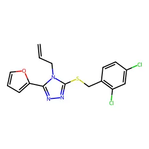 3-[(2,4-Dichlorophenyl)methylthio]-5-(2-furyl)-4-prop-2-enyl-1,2,4-triazole structure