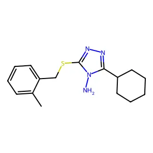 3-cyclohexyl-5-[(2-methylbenzyl)sulfanyl]-4H-1,2,4-triazol-4-amine structure