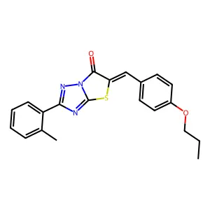 (5Z)-2-(2-methylphenyl)-5-(4-propoxybenzylidene)[1,3]thiazolo[3,2-b][1,2,4]triazol-6(5H)-one structure