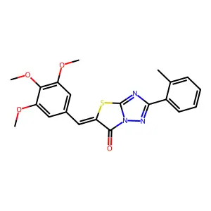 (5Z)-2-(2-methylphenyl)-5-(3,4,5-trimethoxybenzylidene)[1,3]thiazolo[3,2-b][1,2,4]triazol-6(5H)-one structure