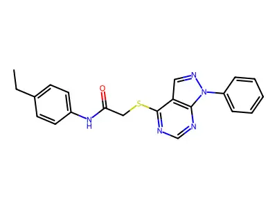 N-(4-ethylphenyl)-2-(1-phenylpyrazolo[3,4-d]pyrimidin-4-yl)sulfanylacetamide structure