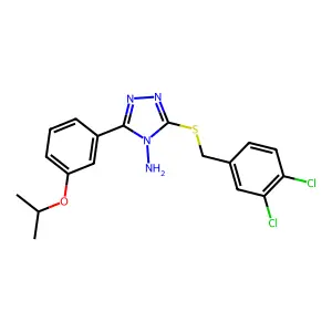 3-[(3,4-dichlorobenzyl)sulfanyl]-5-[3-(propan-2-yloxy)phenyl]-4H-1,2,4-triazol-4-amine structure