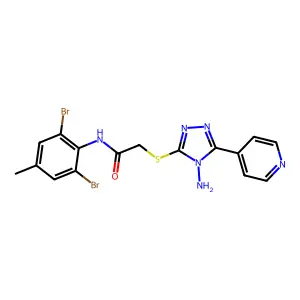 C16H14Br2N6OS structure