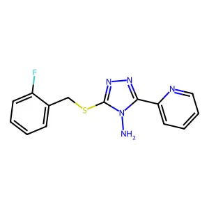 3-(2-Fluoro-benzylsulfanyl)-5-pyridin-2-yl-[1,2,4]triazol-4-ylamine structure