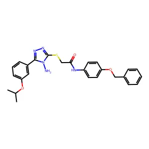 2-({4-amino-5-[3-(propan-2-yloxy)phenyl]-4H-1,2,4-triazol-3-yl}sulfanyl)-N-[4-(benzyloxy)phenyl]acetamide structure