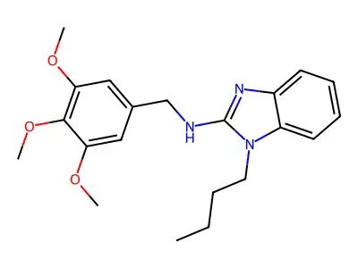 1-butyl-N-[(3,4,5-trimethoxyphenyl)methyl]benzimidazol-2-amine structure
