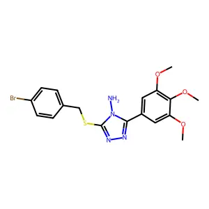 3-[(4-bromobenzyl)sulfanyl]-5-(3,4,5-trimethoxyphenyl)-4H-1,2,4-triazol-4-amine structure