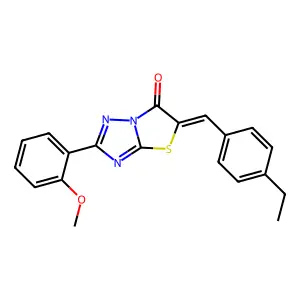 (5Z)-5-(4-ethylbenzylidene)-2-(2-methoxyphenyl)[1,3]thiazolo[3,2-b][1,2,4]triazol-6(5H)-one structure