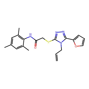 2-{[5-(furan-2-yl)-4-(prop-2-en-1-yl)-4H-1,2,4-triazol-3-yl]sulfanyl}-N-(2,4,6-trimethylphenyl)acetamide structure