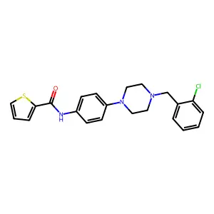 N-[4-[4-[(2-chlorophenyl)methyl]piperazin-1-yl]phenyl]thiophene-2-carboxamide structure