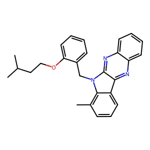 7-methyl-6-[2-(3-methylbutoxy)benzyl]-6H-indolo[2,3-b]quinoxaline structure