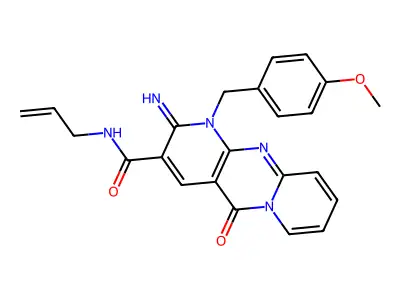 N~3~-allyl-2-imino-1-(4-methoxybenzyl)-5-oxo-1,5-dihydro-2H-dipyrido[1,2-a:2,3-d]pyrimidine-3-carboxamide structure